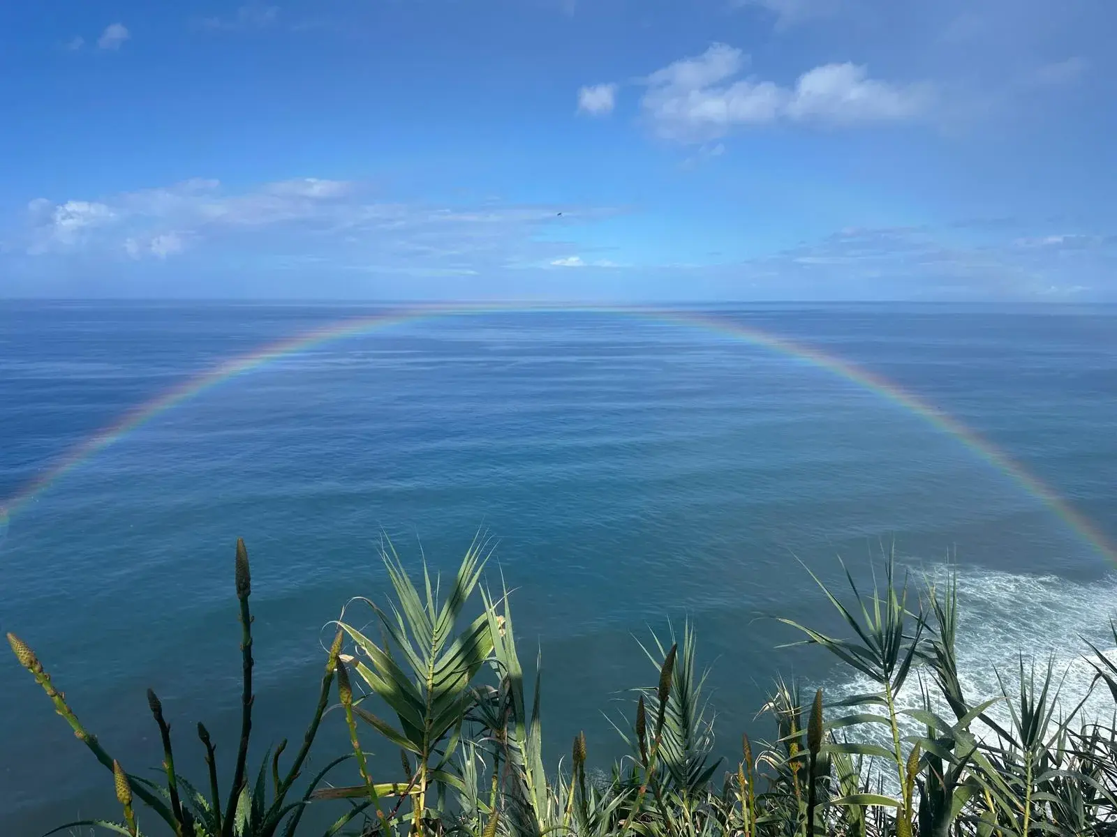 Rainbow over the Atlantic at Arco de Sao Jorge viewpoint