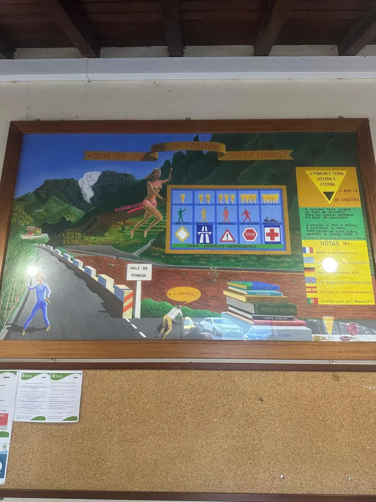 Humorous poncha artwork at Taberna da Poncha
