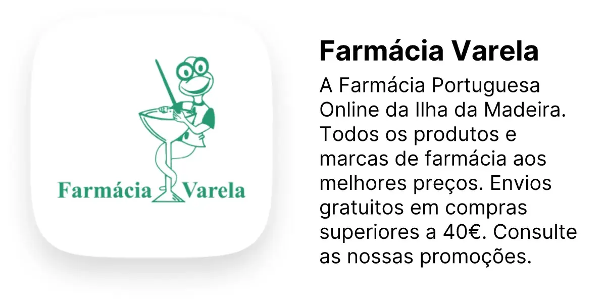 Farmácia Varela logo and official online pharmacy information